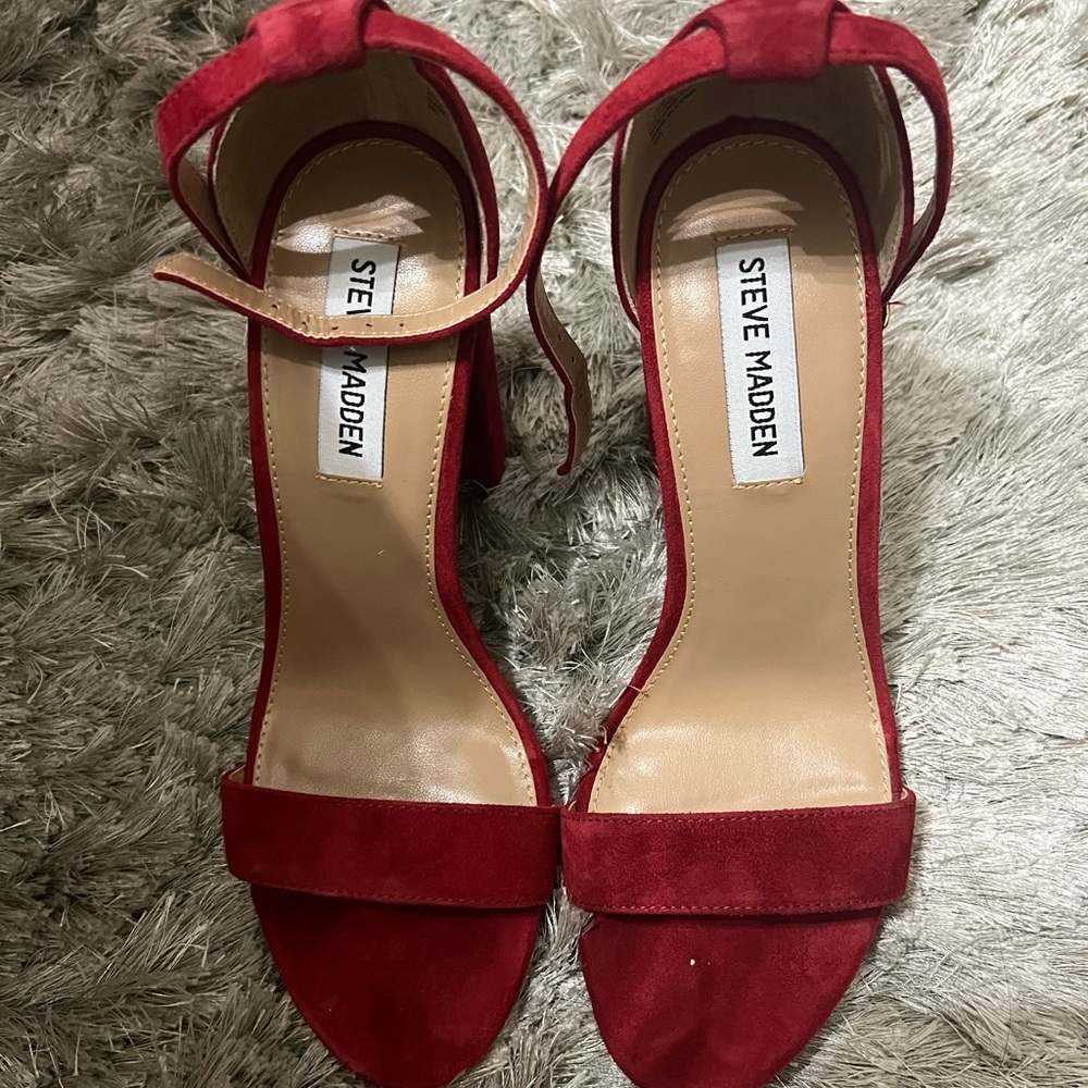 Steve Madden Carson Heels, Red Sandals, Red Heels, Steve Madden Carson